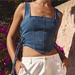 Altar’s State Denim Side Tie Tank